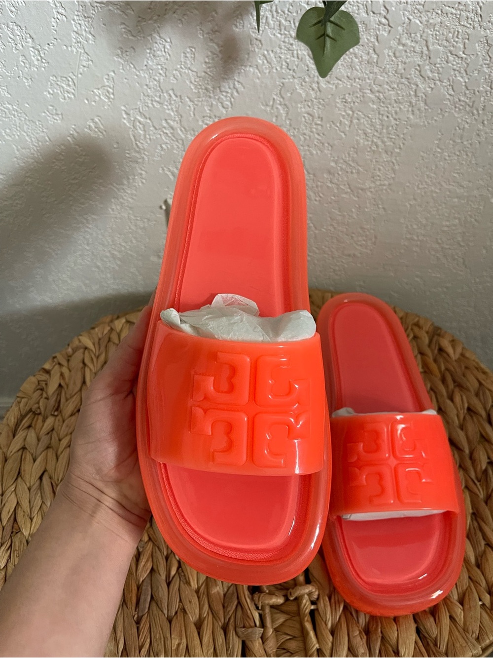 Orange Jelly Slide Sandals - Tory Burch - Picture 2 of 12